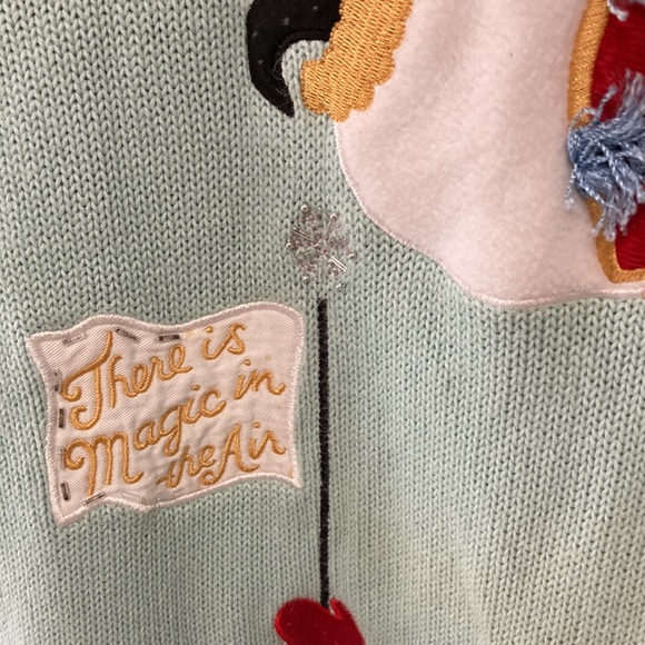 Vintage The Quacker Factory Christmas Sweater Cardigan Snowman Sz:L - Picture 6 of 9